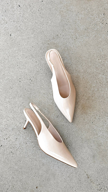 Xishi Heel - Chalk Crinkle Patent
